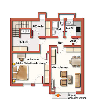 UG / Einliegerwohnung (unverbindliche Illustration)